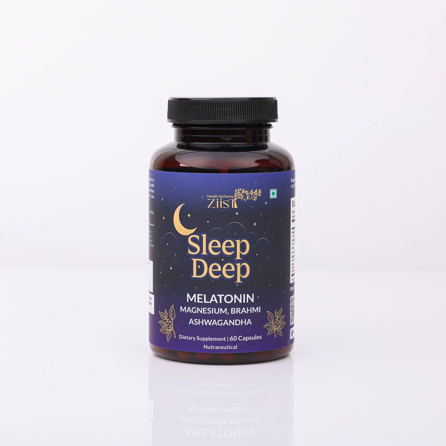 Ziist Sleep Deep Supplement with Melatonin, Magnesium, Brahmi, Ashwagandha, 60 Capsules