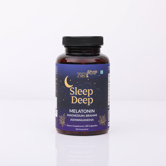 Ziist Sleep Deep Supplement with Melatonin, Magnesium, Brahmi, Ashwagandha, 60 Capsules