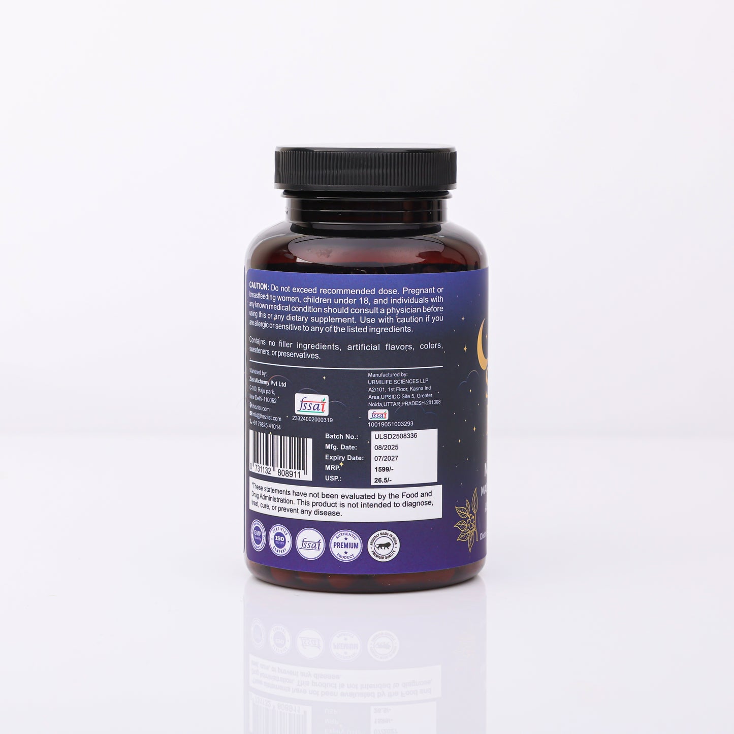 Ziist Sleep Deep Supplement with Melatonin, Magnesium, Brahmi, Ashwagandha, 60 Capsules