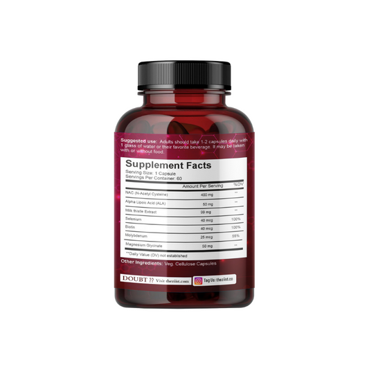 NAC ( N-Acetyl Cysteine ) with ALA, Magnesium, Selenium Dietary Supplement for gluathione production (60 capsules)