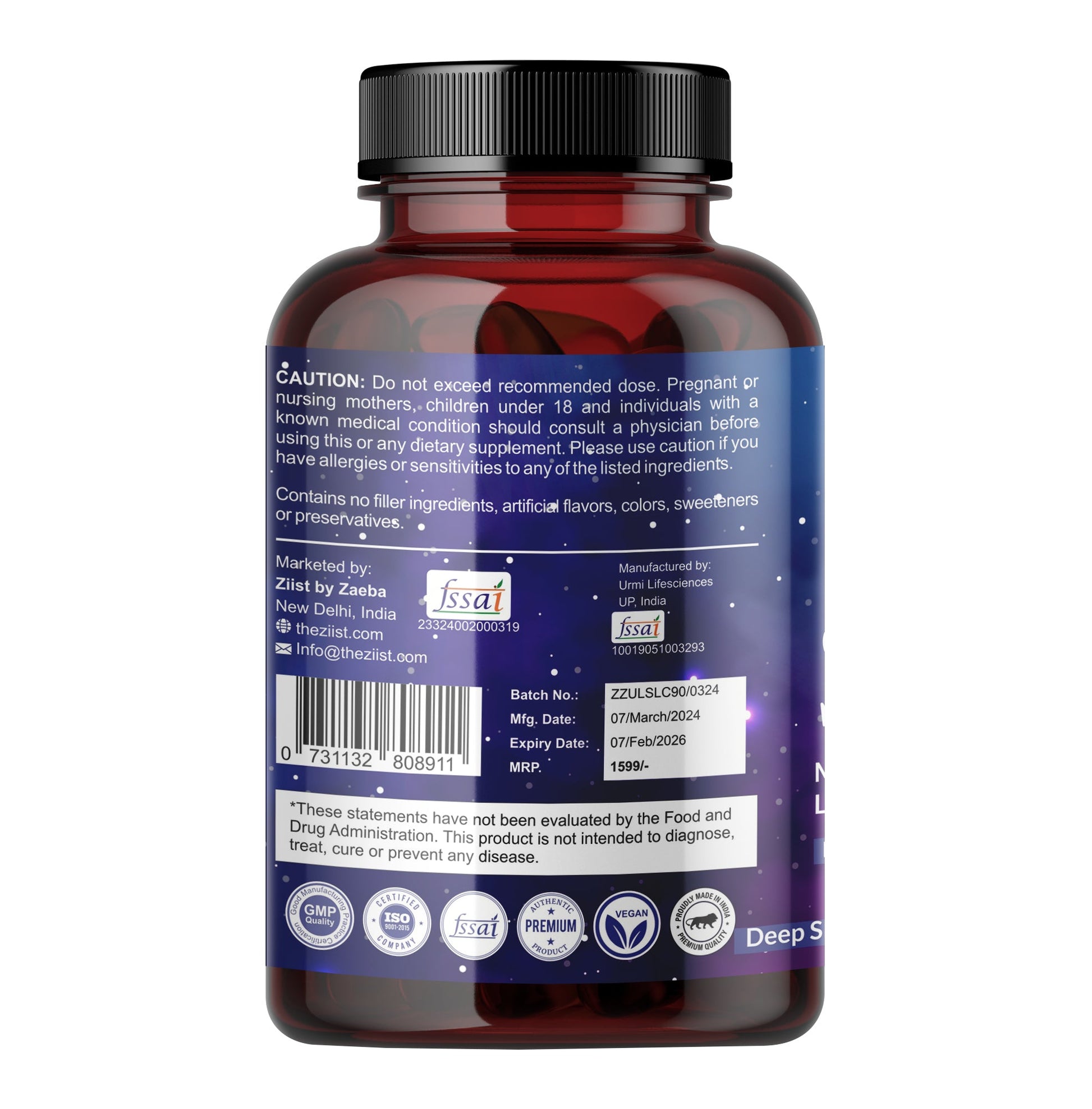 "Sleep Dietary Supplement 1200 mg for improved sleep quality"