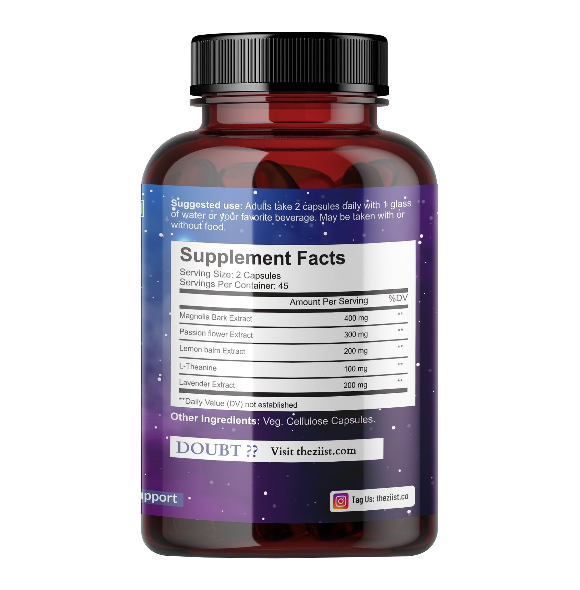 "Close-up of Sleep Dietary Supplement 1200 mg capsules"