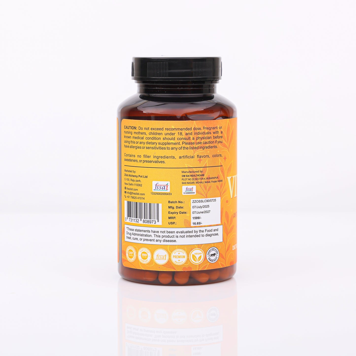 Ziist Liposomal Vitamin C Capsules – Immune Support, Antioxidant, Skin Health & Brightening (90 Capsules)