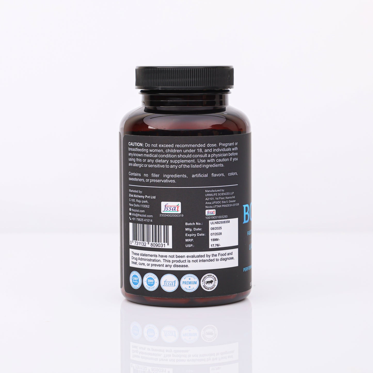 Ziist NO Booster – L-Arginine, L-Citrulline & Ashwagandha | 90 Capsules