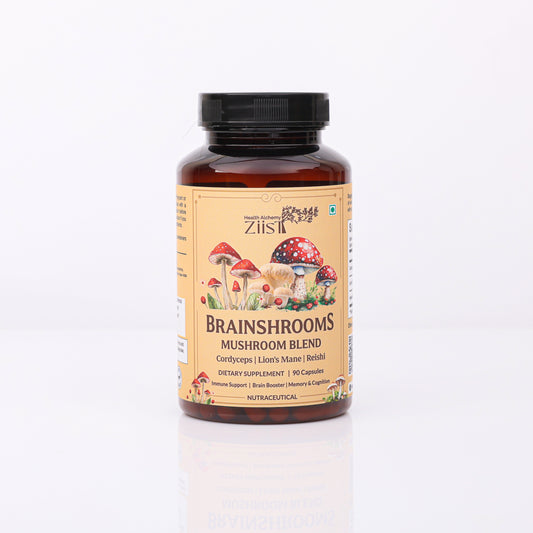 BrainShrooms Mushroom Blend 1200mg - 90 Capsules for Cognitive Support