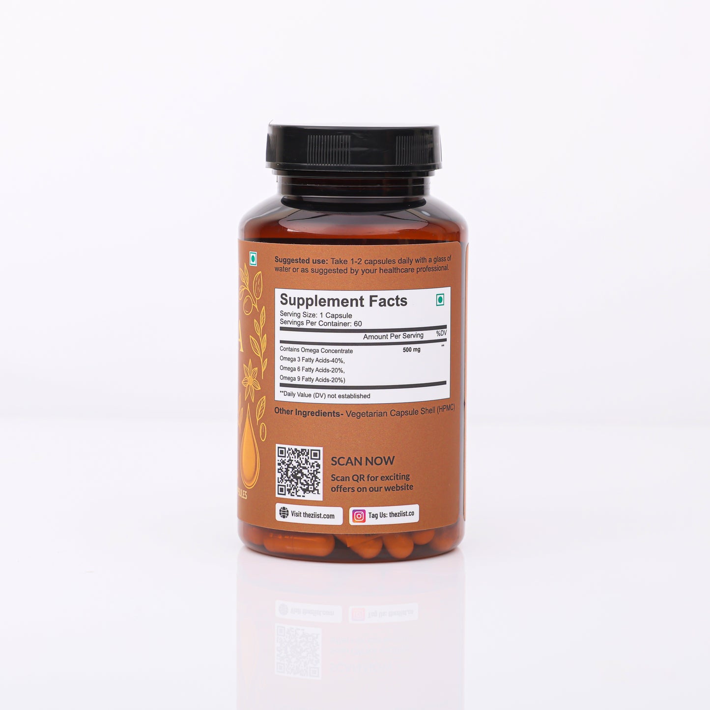 Ziist Omega 3-6-9 Supplement for Heart, Brain and Joint Support 60 Capsules