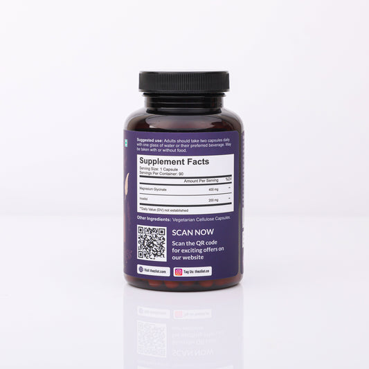 Magnesium Glycinate with Inositol Supplement 1200mg per serving (90 capsules) ( MG+INOSITOL)