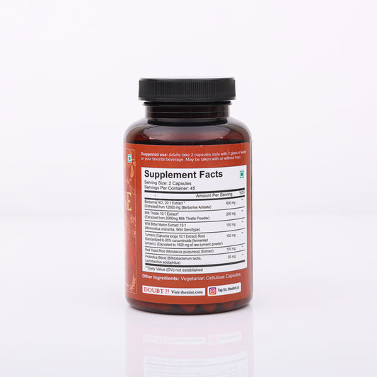 Berberine Capsules - Natural Metabolic Support 1200mg per serving (90Capsules)