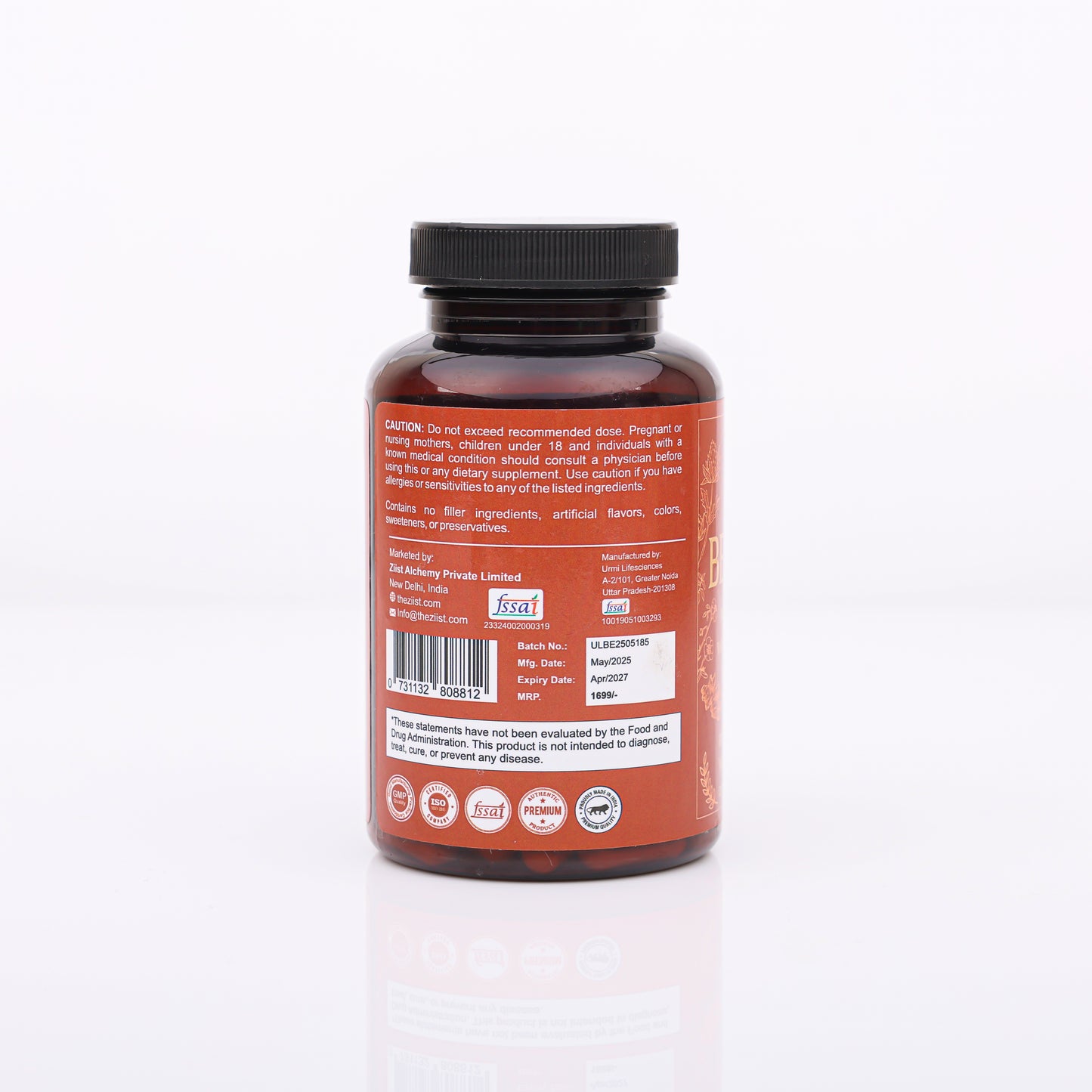 Berberine Capsules - Natural Metabolic Support 1200mg per serving (90Capsules)