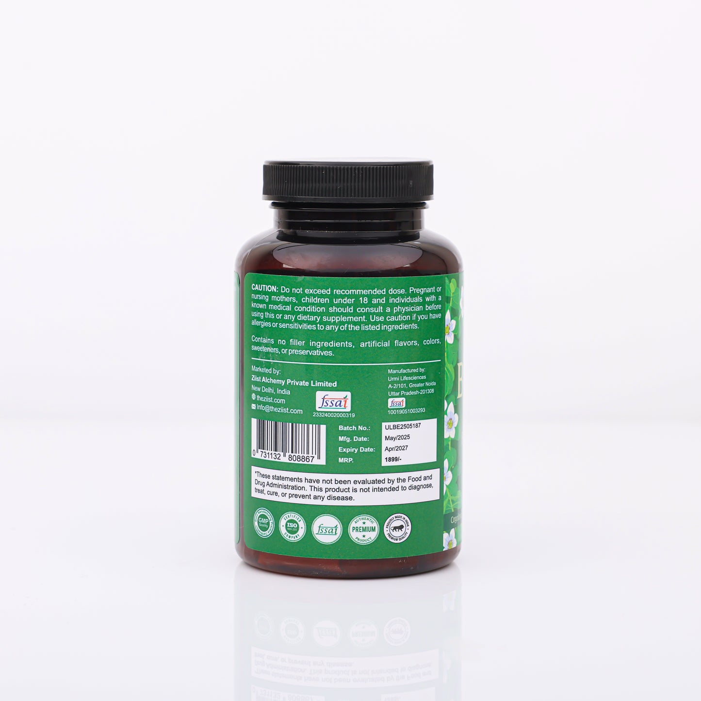 Brahmi 1200mg – 60 Capsules for Cognitive Support & Mental Clarity