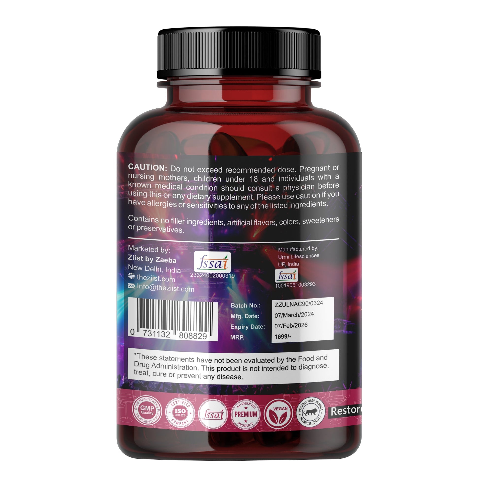 "NAC PARTY PRO Capsules 1100mg for enhanced health support"