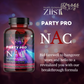 "Ingredients of NAC PARTY PRO Capsules 1100mg including alpha-lipoic acid"