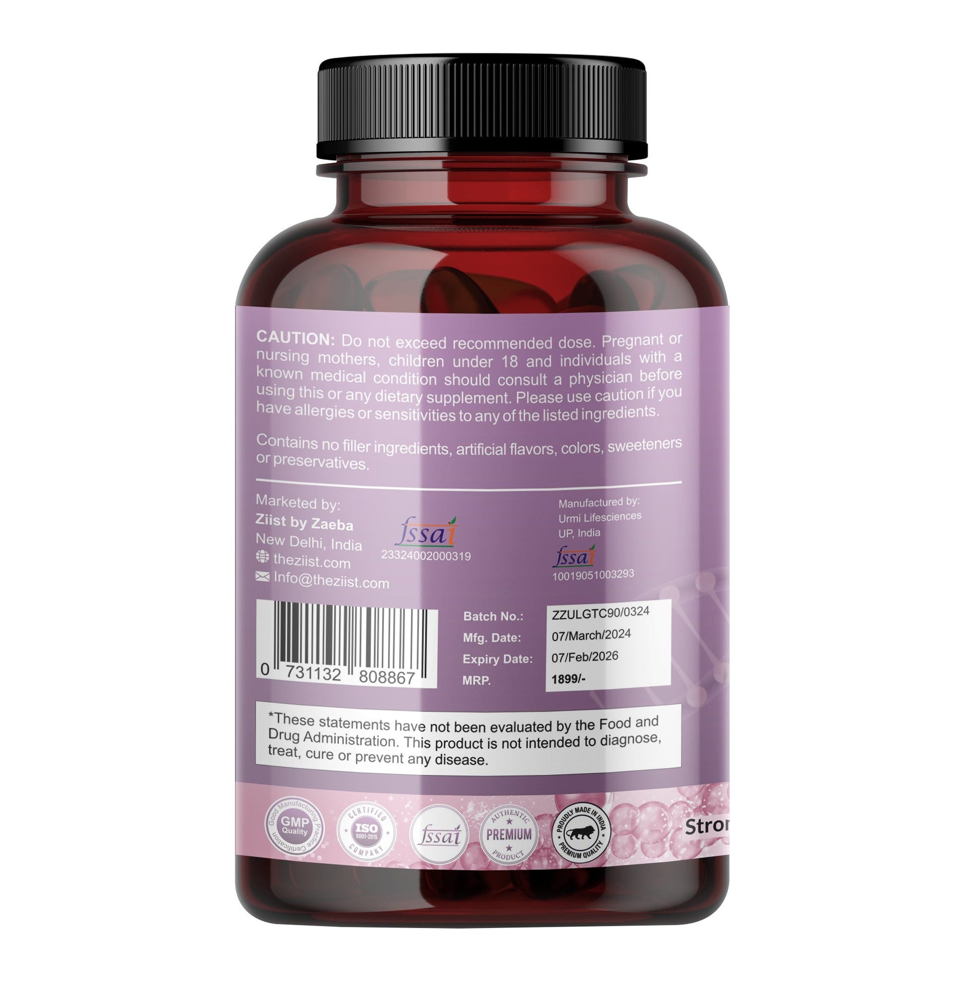 "Glutathione 1200mg capsules for enhanced antioxidant support"