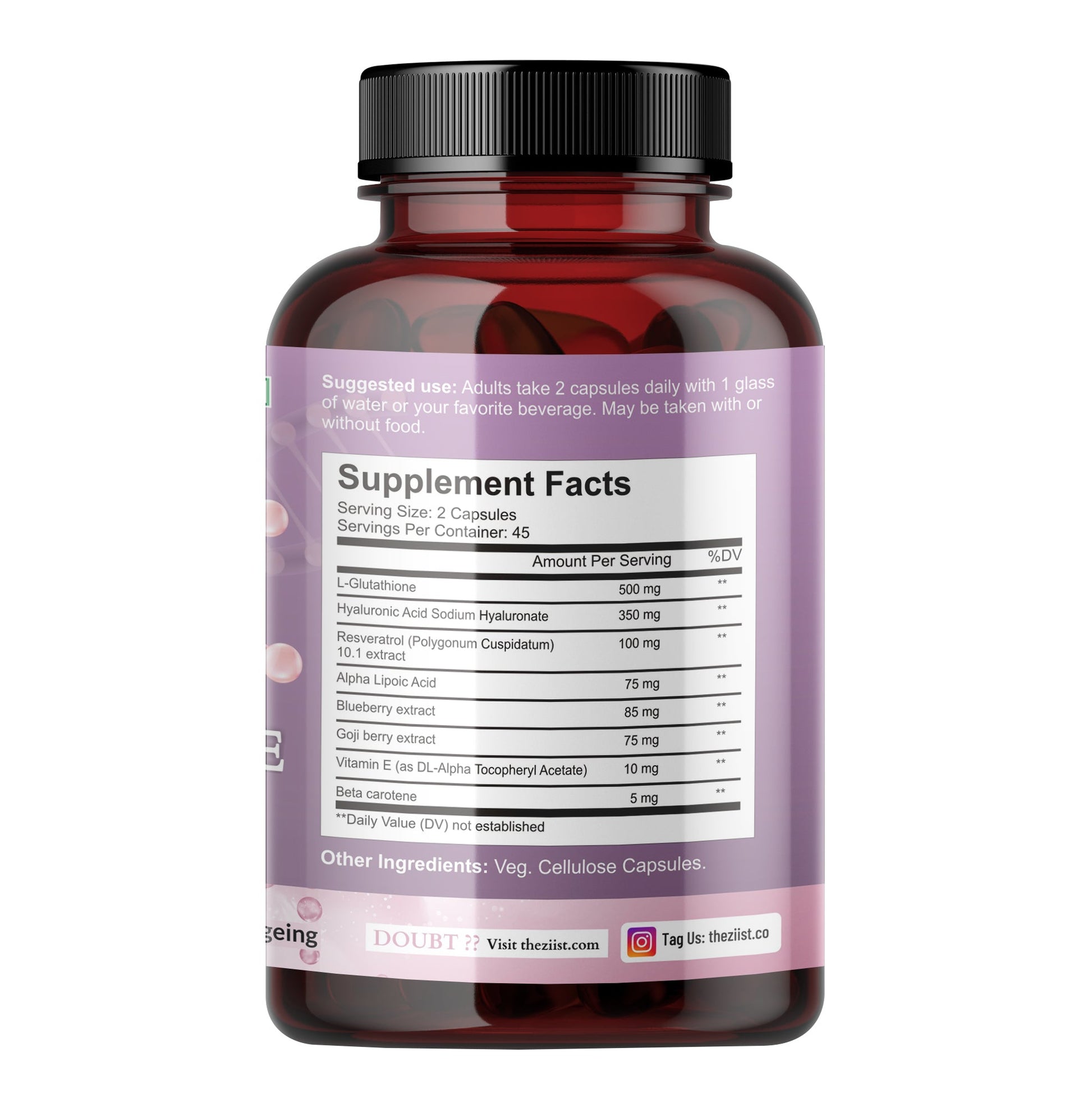 "Close-up of Glutathione 1200mg supplement bottle"