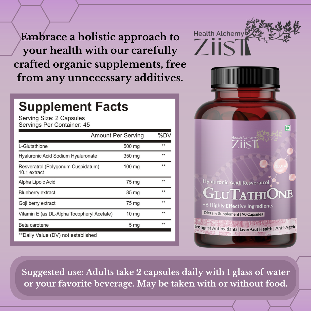 Glutathione 1200mg - 90 Capsules for Antioxidant Support Ziist Glutathione 1200mg - 90 Capsules for Antioxidant Support Ziist
