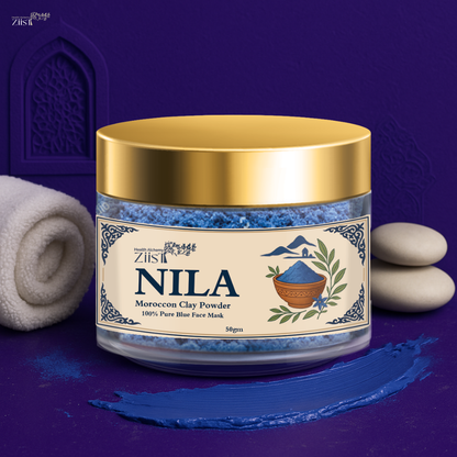 Nila Moroccan Blue Clay Powder – Natural Skincare Remedy for Dark Spots, Pigmentation & Acne
