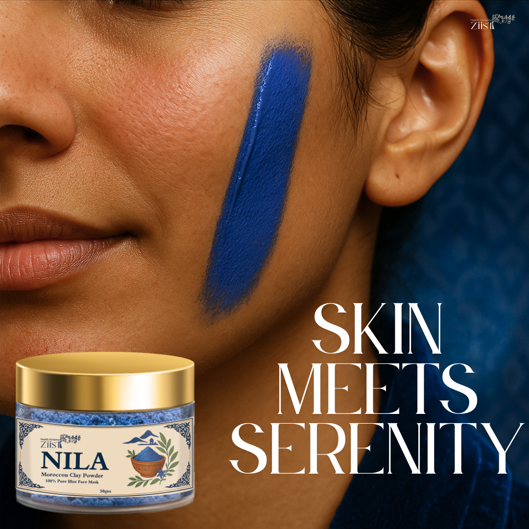 Nila Moroccan Blue Clay Powder – Natural Skincare Remedy for Dark Spots, Pigmentation & Acne