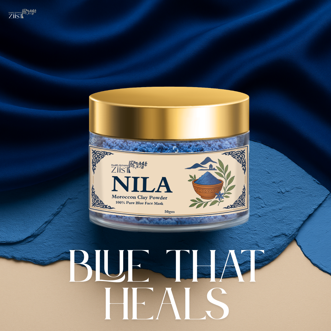 Nila Moroccan Blue Clay Powder – Natural Skincare Remedy for Dark Spots, Pigmentation & Acne