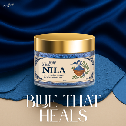 Nila Moroccan Blue Clay Powder – Natural Skincare Remedy for Dark Spots, Pigmentation & Acne