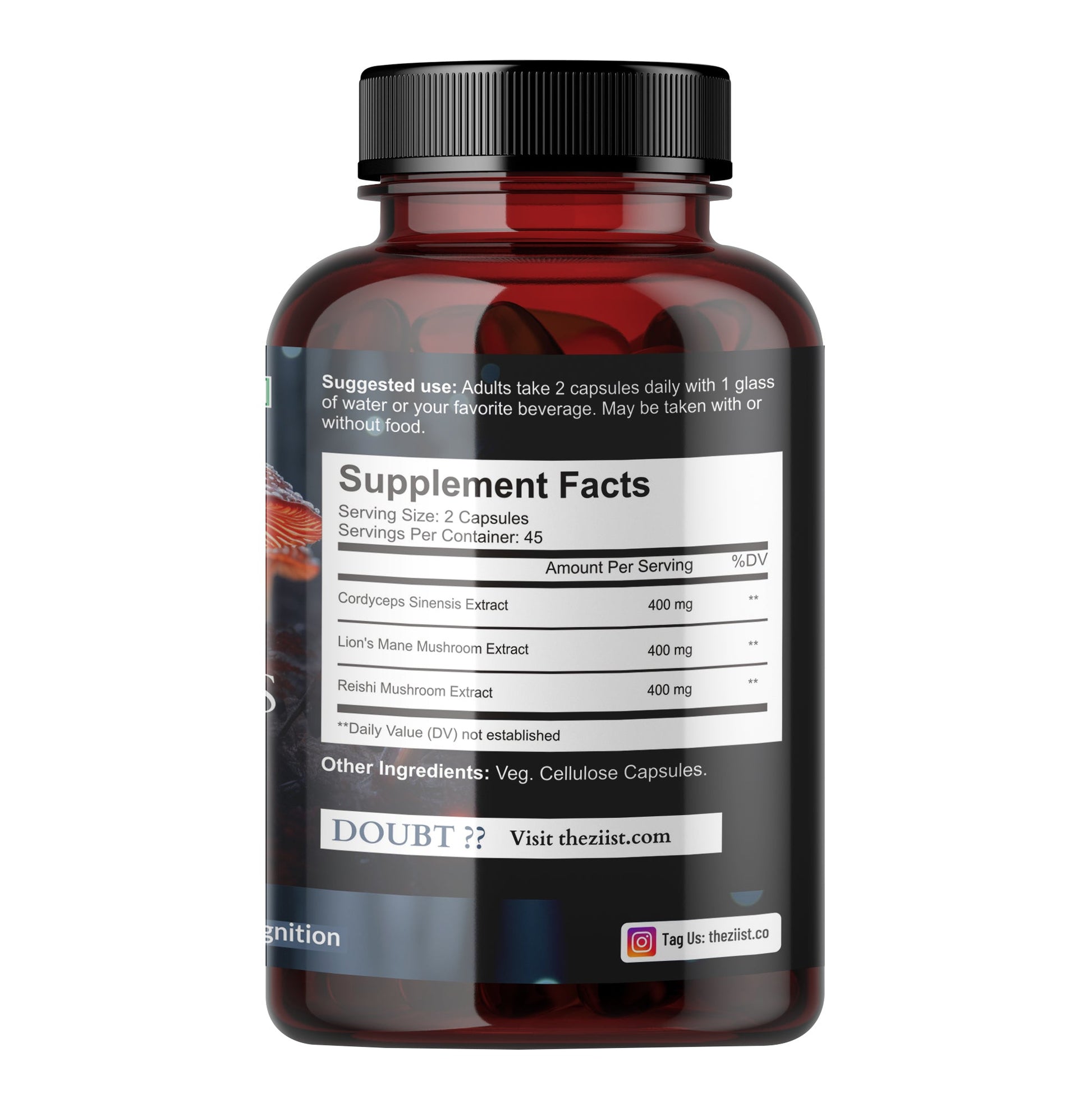 "BrainShrooms Mushroom Blend 1200mg for enhanced cognitive support"