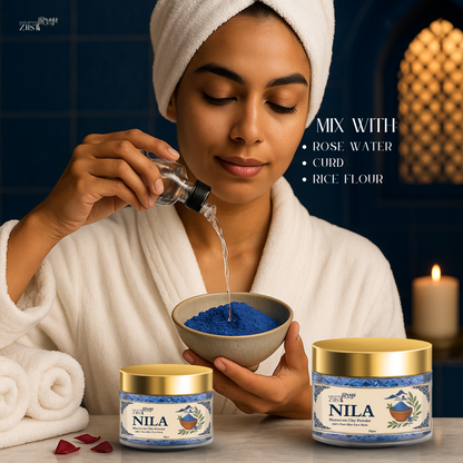 Nila Moroccan Blue Clay Powder – Natural Skincare Remedy for Dark Spots, Pigmentation & Acne