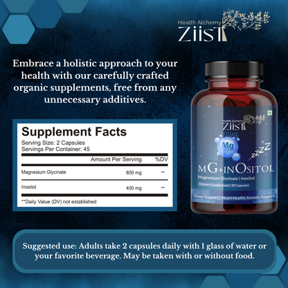 "Daily dose of MG+INOSITOL 1200mg capsules"