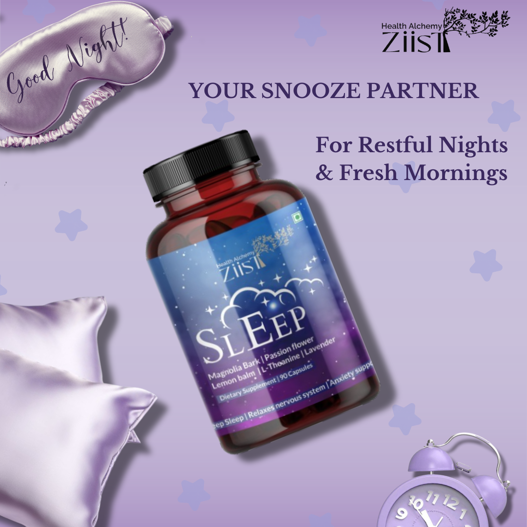 "Person sleeping peacefully after taking Sleep Dietary Supplement 1200 mg"