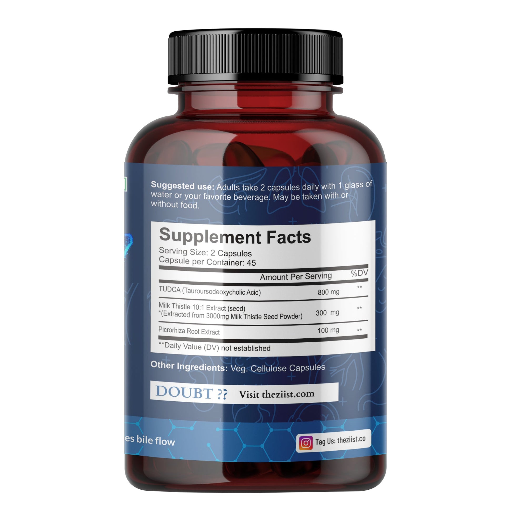 "TUDCA 1200mg liver detox capsules from The Ziist"