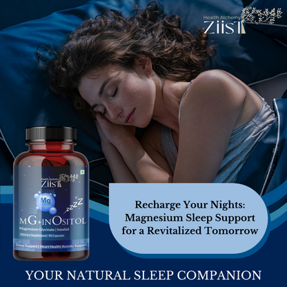"MG+INOSITOL 1200mg displayed with wellness products"
