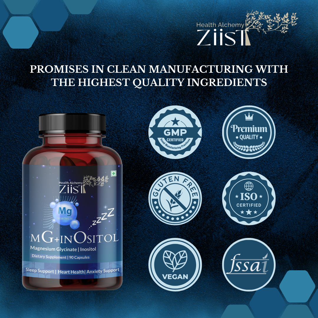 "Person practicing mindfulness with MG+INOSITOL 1200mg"