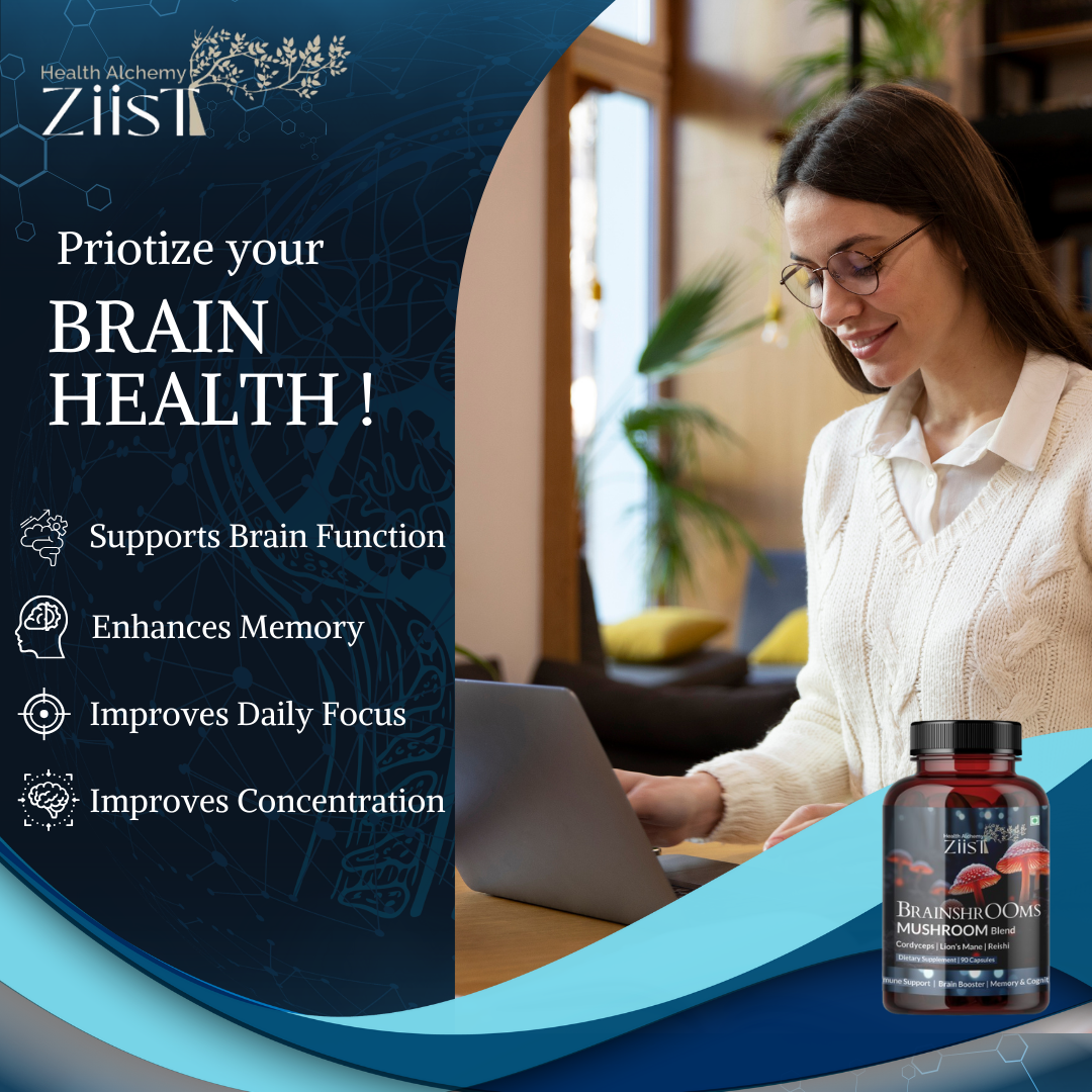 "90 capsules of BrainShrooms Mushroom Blend 1200mg from The Ziist"