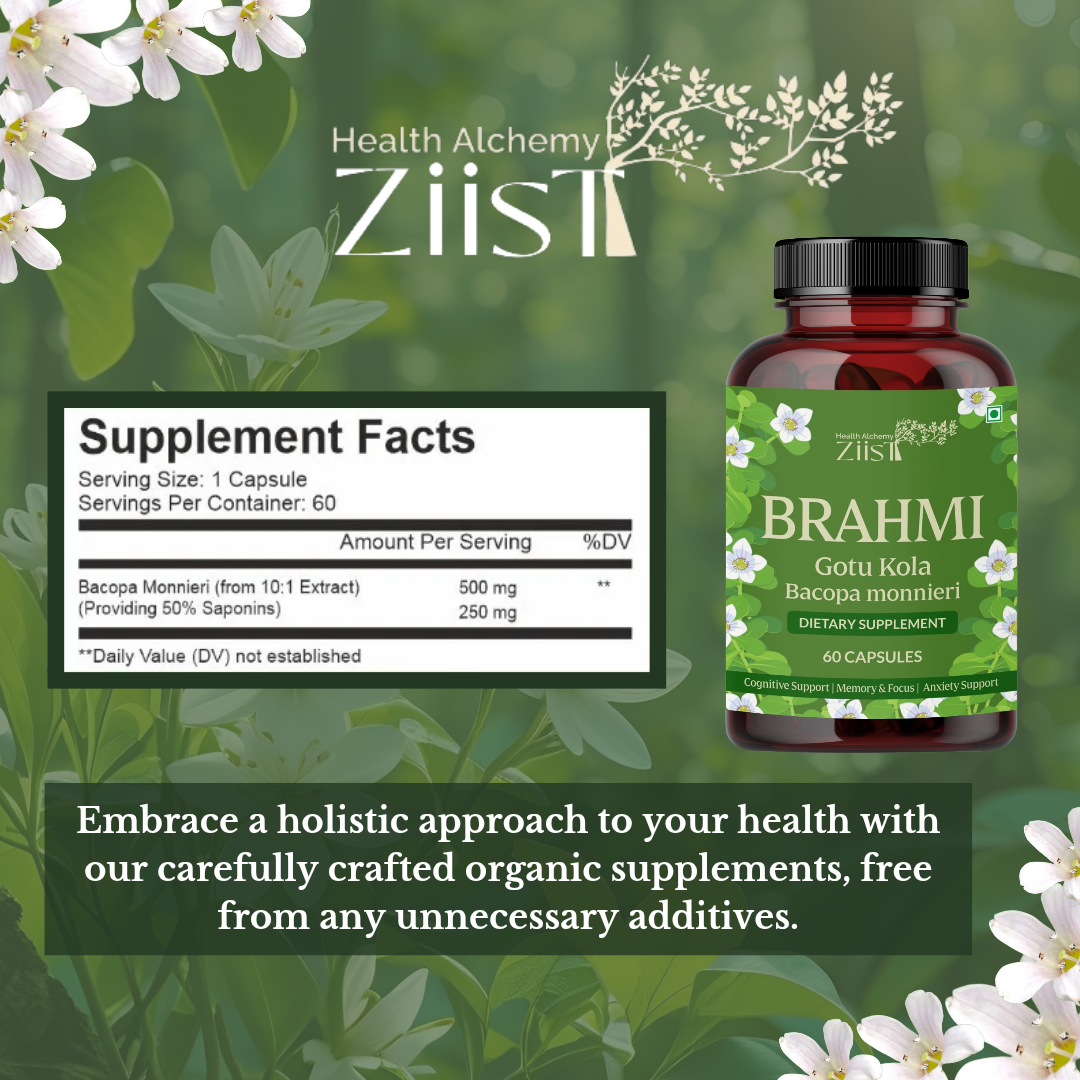 Brahmi 1200mg – 60 Capsules for Cognitive Support & Mental Clarity