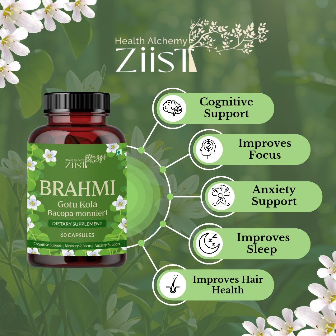 Brahmi 1200mg – 60 Capsules for Cognitive Support & Mental Clarity