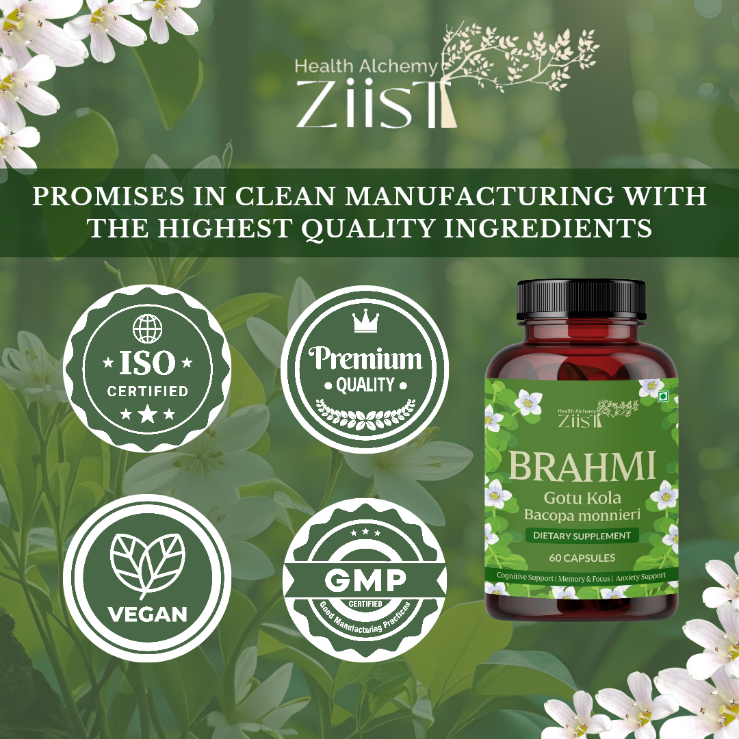 Brahmi 1200mg – 60 Capsules for Cognitive Support & Mental Clarity