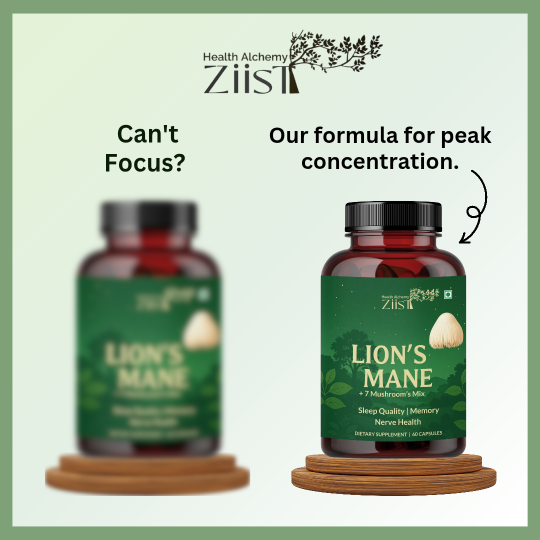 Lion's Mane Mushroom Extract Capsules 1200mg - Organic 7 Mushroom Blend