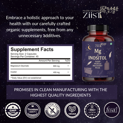 Magnesium Glycinate with Inositol Supplement 1200mg per serving