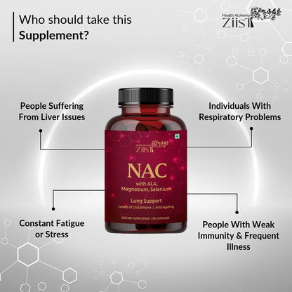 NAC ( N-Acetyl Cysteine ) with ALA, Magnesium, Selenium Dietary Supplement for gluathione production (60 capsules)
