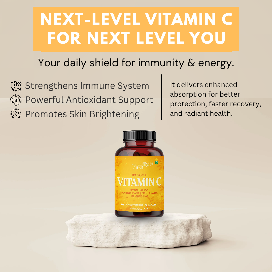 Ziist Liposomal Vitamin C Capsules – Immune Support, Antioxidant, Skin Health & Brightening (90 Capsules)