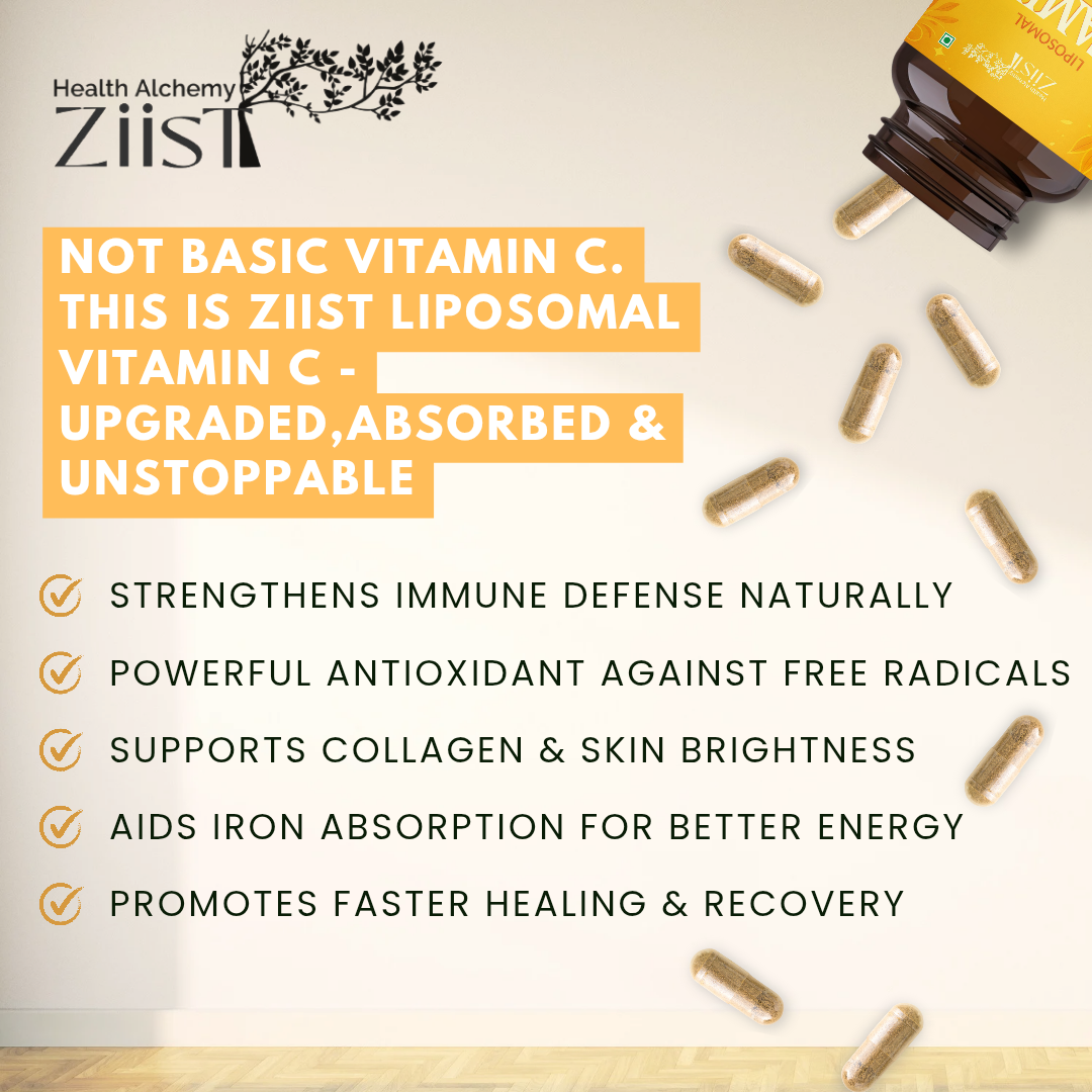 Ziist Liposomal Vitamin C Capsules – Immune Support, Antioxidant, Skin Health & Brightening (90 Capsules)