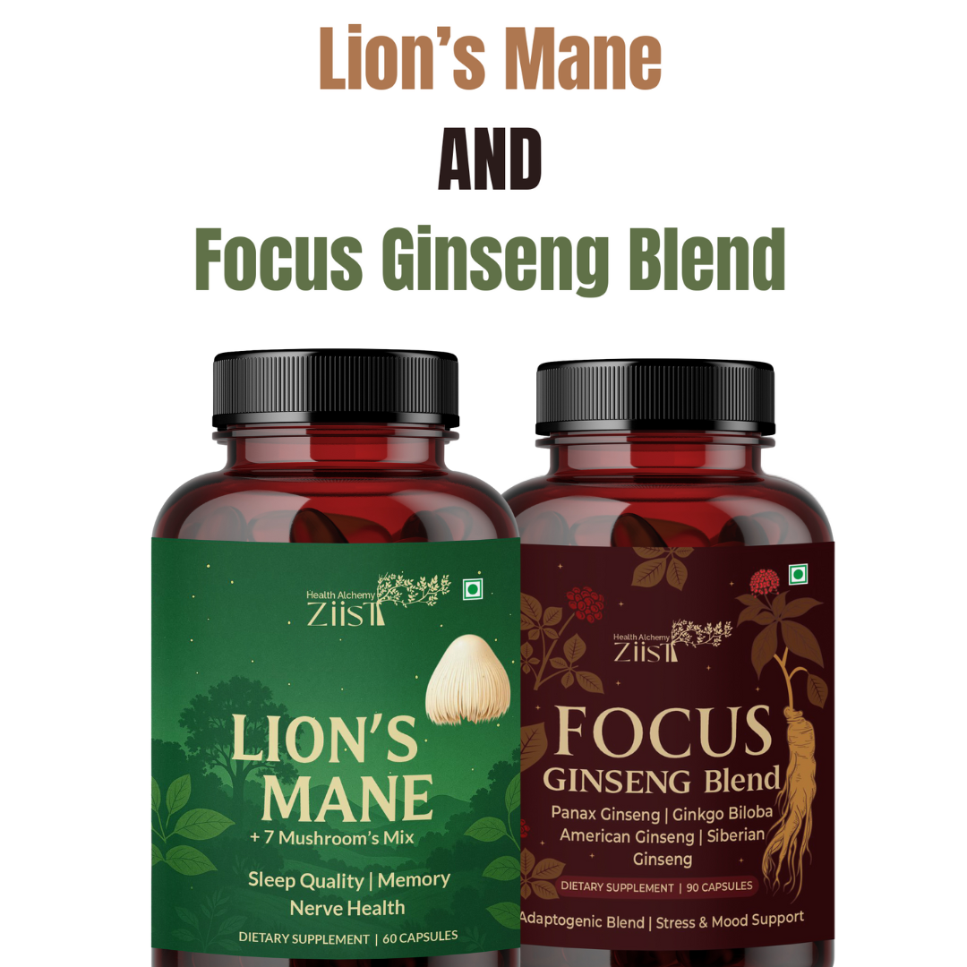 Ziist Memory Support and Brain Health Combo (Lion’s Mane + Focus Ginseng) – Sharpen Your Mind, Boost Focus, and Enhance Cognitive Performance