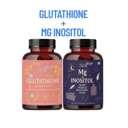 Glutathione + MG Inositol Capsules Combo for skin and stress support